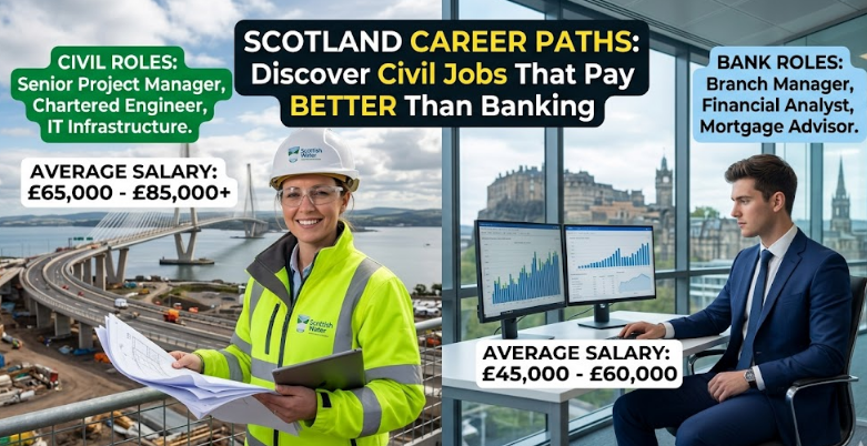 Civil Jobs That Pay Better Than Bank Jobs in Scotland in the UK